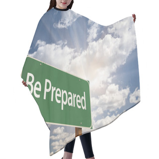 Personality  Be Prepared Green Road Sign Hair Cutting Cape