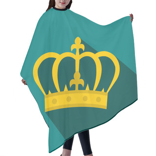 Personality  Crown Icon In Flat Style Hair Cutting Cape