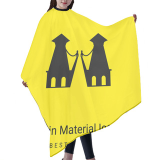 Personality  Antioquia Bridge Silhouette, Monument Of Colombia Country Minimal Bright Yellow Material Icon Hair Cutting Cape
