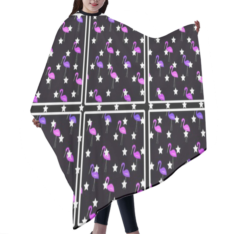 Personality  Flamingo Birds With Small Star Designer Abstract Background Hair Cutting Cape