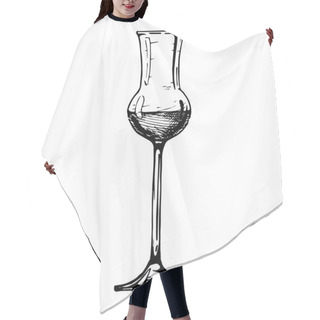 Personality  Illustration Of Grappa Glass Hair Cutting Cape
