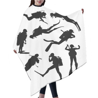 Personality  Scuba Diving Silhouettes Hair Cutting Cape