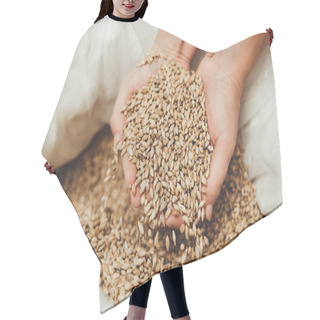 Personality  Grains Of Wheat In Male Hands Hair Cutting Cape