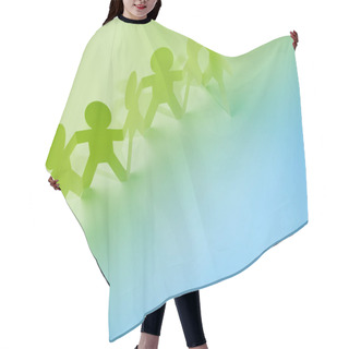 Personality  Team Of Paper Chain People Hair Cutting Cape
