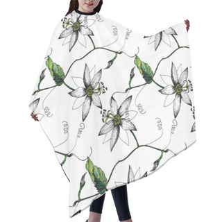 Personality  Passiflora Flowers Pattern Hair Cutting Cape