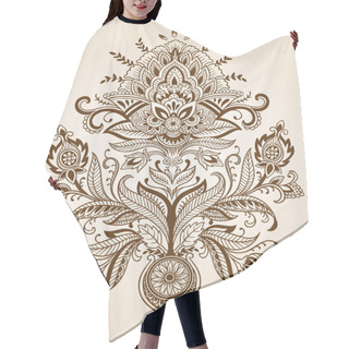 Personality  Henna Paisley Lace Flower Vector Hair Cutting Cape