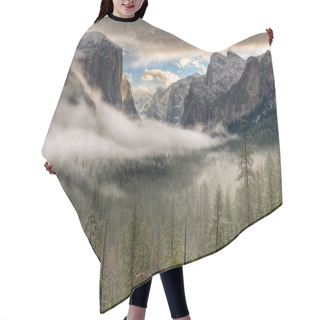 Personality  Winter Sunrise On Yosemite Valley Hair Cutting Cape