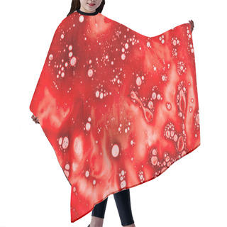 Personality  Studio Shot Of Red Liquid With Bubbles Hair Cutting Cape
