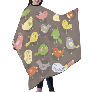 Personality  Group Of Birds Singing Hair Cutting Cape