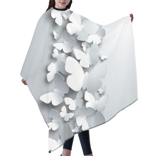 Personality  Greeting Card With Paper Butterflies - Vector Hair Cutting Cape