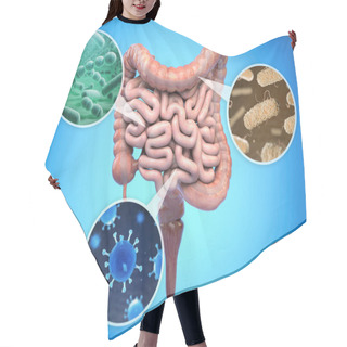 Personality  Bacteries Of Human Intestine, Intestinal Flora Gut Health Concep Hair Cutting Cape