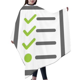Personality  Checklist Icon From Business Bicolor Set Hair Cutting Cape