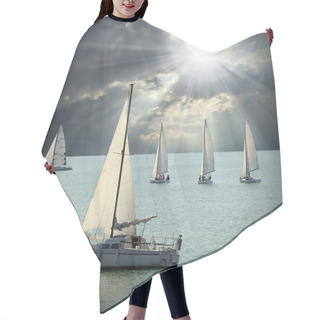 Personality  Sailboats On Sea Hair Cutting Cape