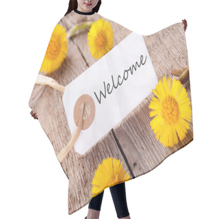Personality  White Banner With Welcome Hair Cutting Cape
