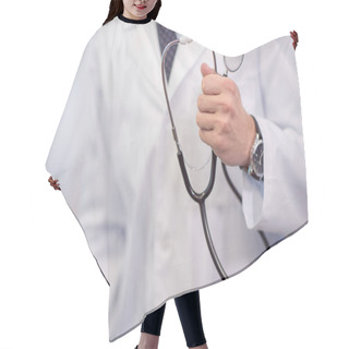 Personality  Male Doctor With Stethoscope Hair Cutting Cape
