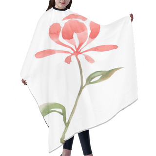 Personality  Beauty Red Eustoma Flower On A White Background Hair Cutting Cape