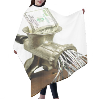 Personality  100 Dollar Bill In A Meat Grinder Hair Cutting Cape