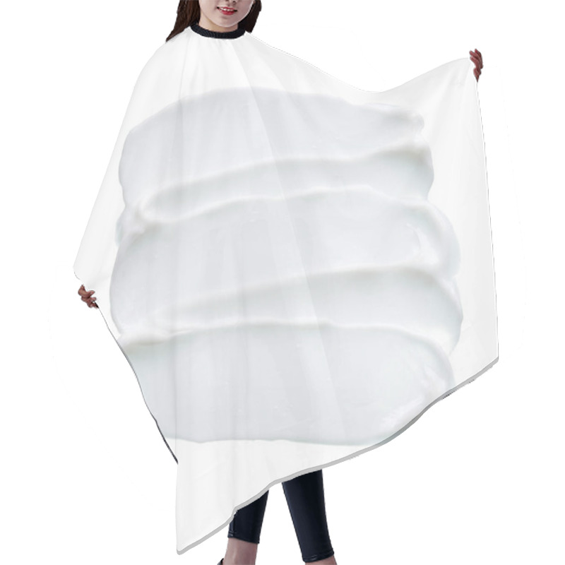 Personality  White Texture And Smear Of Face Cream Or White Acrylic Paint Isolated On White Background Hair Cutting Cape