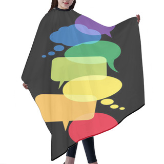 Personality  Colored Speech Bubbles In A Row Hair Cutting Cape