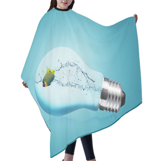 Personality  Anglefish Jumping Into Light Bulb Hair Cutting Cape