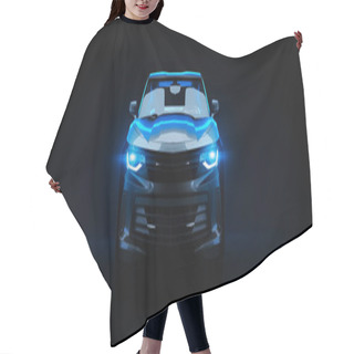 Personality  Sports Car, Studio Setup, On A Dark Background. 3d Rendering Hair Cutting Cape