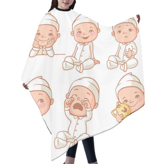 Personality  Little Baby Wearing Pajama Hair Cutting Cape