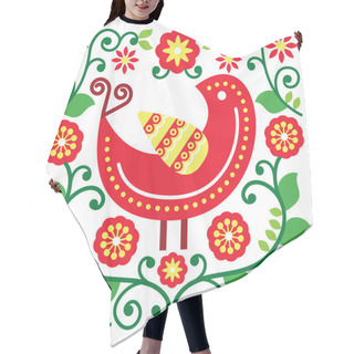 Personality  Folk Art Vector Pattern With Bird And Flowers Hair Cutting Cape