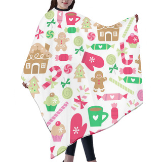 Personality  Christmas Sugar And Spice Seamless Pattern Background Hair Cutting Cape