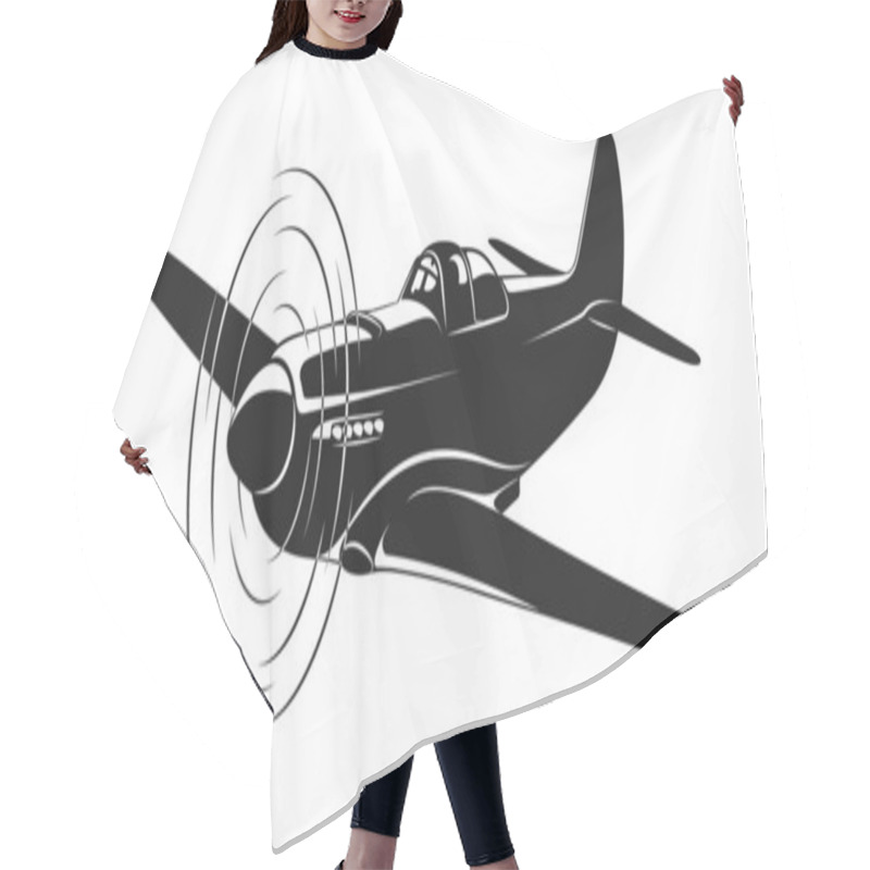 Personality  Vector Silhouette Of The Old Fighter Plane Hair Cutting Cape