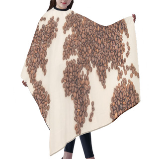 Personality  Roasted Coffee Beans Arranged In A World Map Hair Cutting Cape