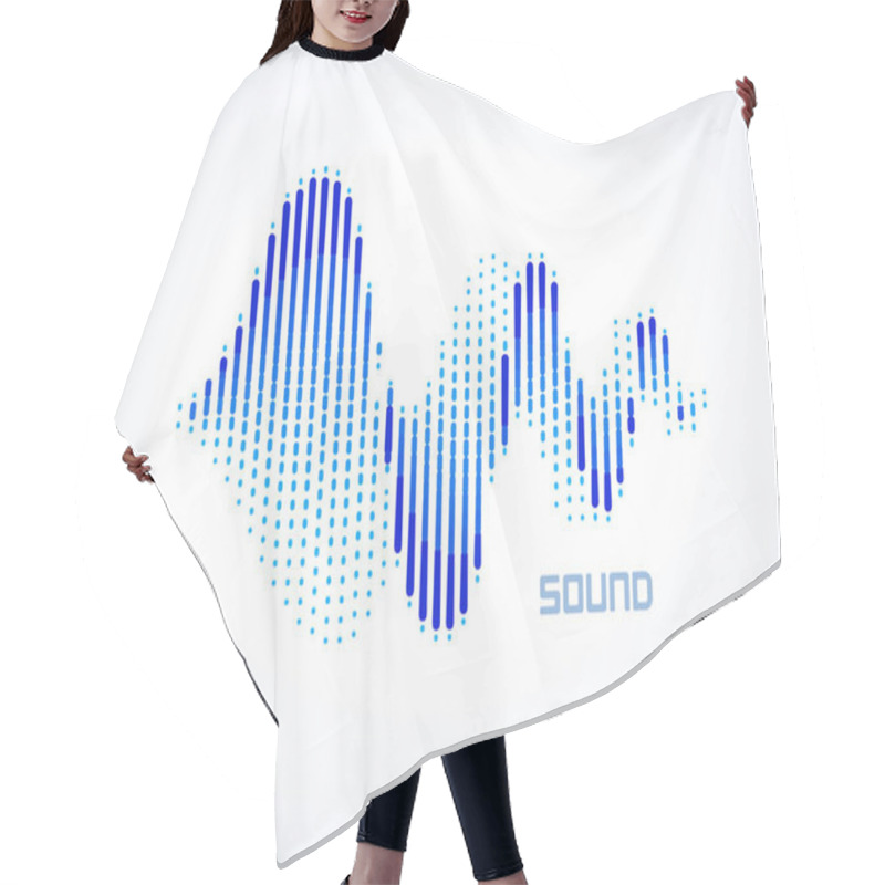 Personality  Music Sound Waves On White Background. RGB Global Colors Hair Cutting Cape