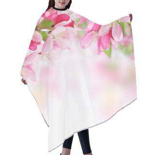 Personality  Soft Spring Apple Flowers Background Hair Cutting Cape