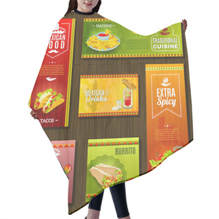 Personality  Mexican Food Banner Set Hair Cutting Cape