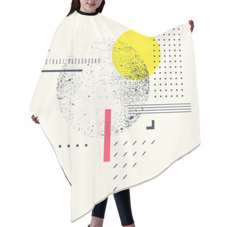 Personality  Retro Abstract Geometric Background. The Poster With The Flat Figures. Hair Cutting Cape
