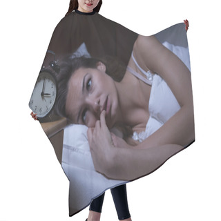 Personality  Woman Lying In Bed Sleepless Hair Cutting Cape