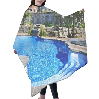 Personality  Swimming Pool With Waterfall Hair Cutting Cape