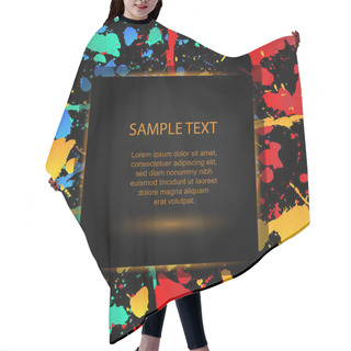 Personality  Colourful Bright Ink Splat Design With A Black Background, Vector Hair Cutting Cape