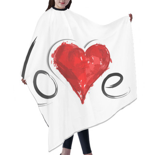Personality  Red Painted Heart. Love Hair Cutting Cape