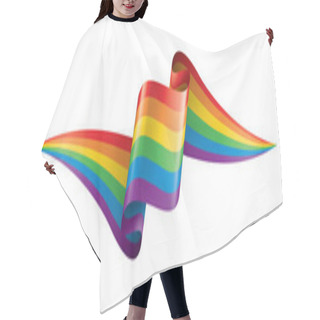 Personality  Vector A Rainbow Flag Waving On White Background Hair Cutting Cape