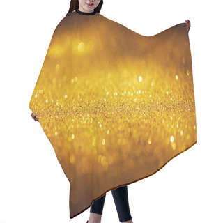 Personality  Abstract Shiny Gold Glitter On Dark Background Hair Cutting Cape