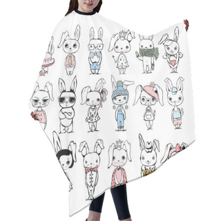 Personality  Cute Rabbits For Greeting Card Hair Cutting Cape