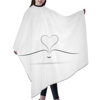 Personality  Book With Open Pages Forming A Heart - Icon Design Hair Cutting Cape