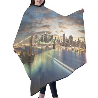 Personality  Amazing New York Cityscape - Taken After Sunset Hair Cutting Cape