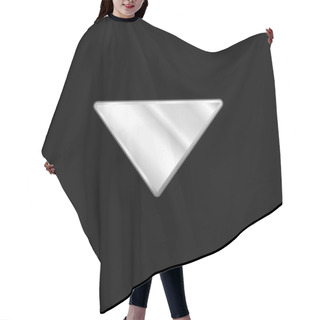 Personality  Arrow Down Filled Triangle Silver Plated Metallic Icon Hair Cutting Cape