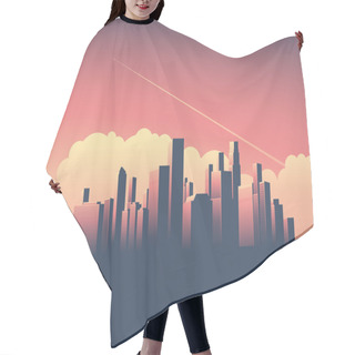 Personality  Modern Urban Cityscape Vector Illustration. Symbol Of Power, Economy, Financial Institutions, Money And Banks. Hair Cutting Cape
