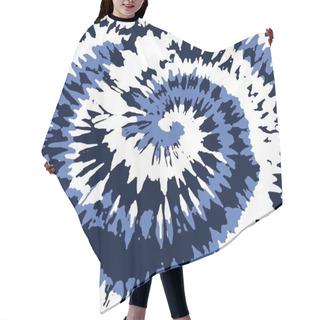 Personality  Tie Dye Blue Spiral Circle Seamless Pattern Vector Illustration Hair Cutting Cape