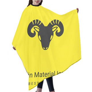 Personality  Aries Zodiac Symbol Of Frontal Goat Head Minimal Bright Yellow Material Icon Hair Cutting Cape