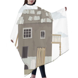 Personality  Old Cartoon Cabin Hair Cutting Cape