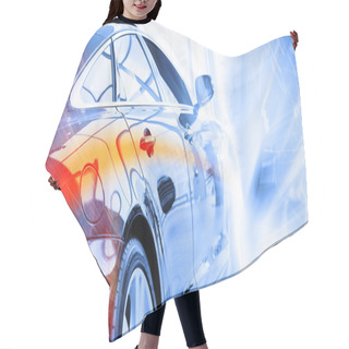 Personality  Rear View Of Luxury Car Hair Cutting Cape