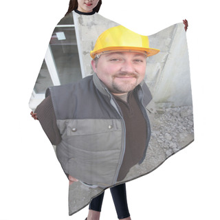 Personality  Builder On A Construction Site Hair Cutting Cape